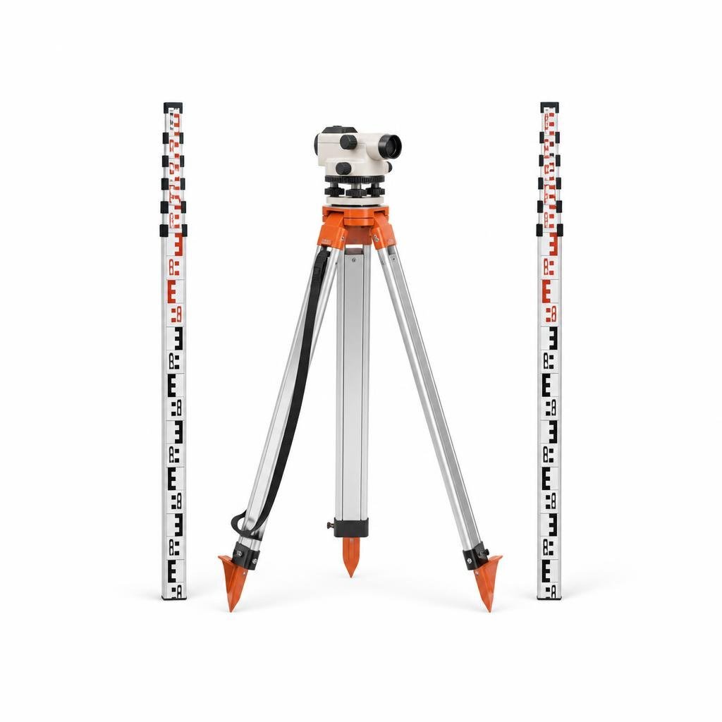 BEIDEN DS-32B OPTICAL LEVEL WITH TRIPOD & STAVES