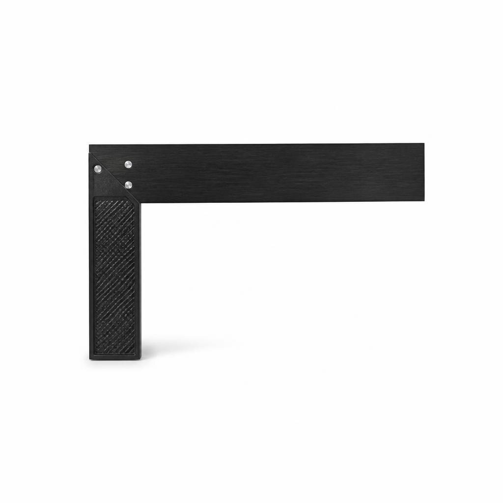 8" X 12" BLACK TRY SQUARE RULER