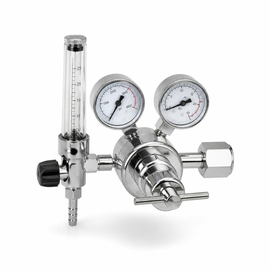 ACEWELD CO2 FLOWMETER REGULATOR (CHROME)