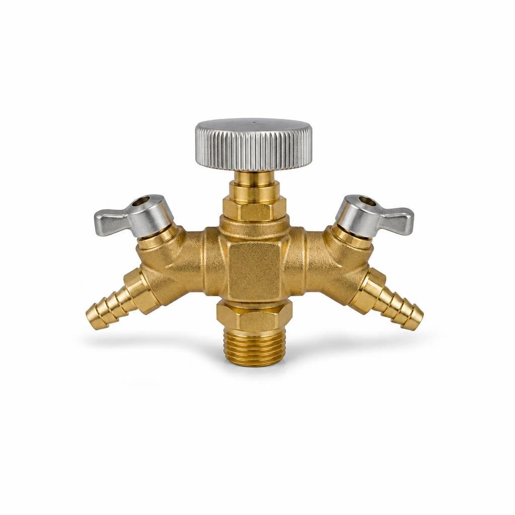 TWIN OUTLET VALVE FOR OXYGEN REGULATOR