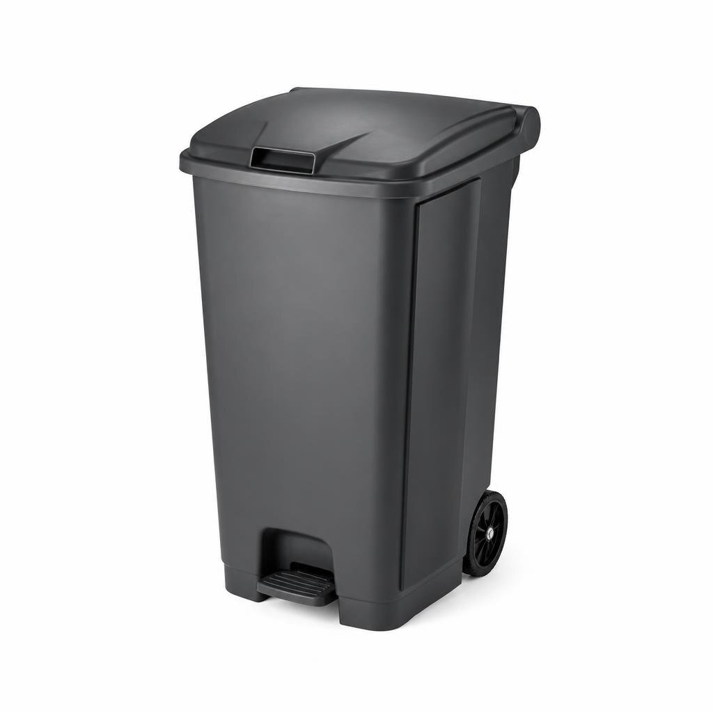 RAYACO 7154 68L STEP DUSTBIN WITH LID & WHEELS