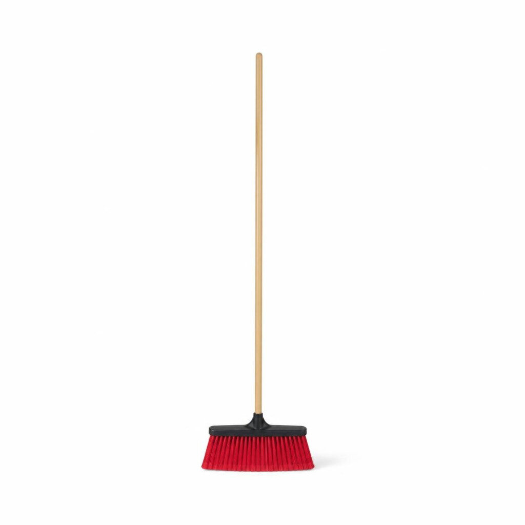 RAYACO 938A H/D NYLON BROOM WITH WOODEN HANDLE