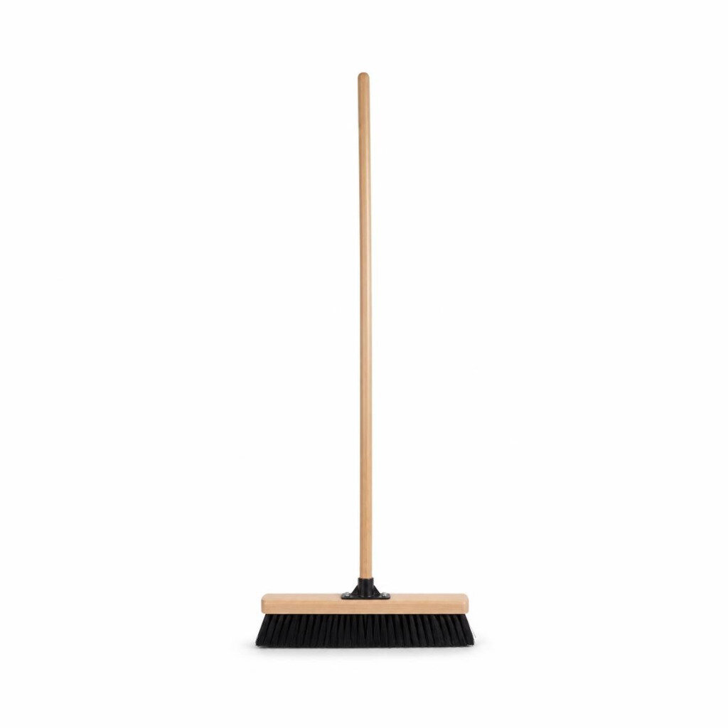 RAYACO 901 NYLON BROOM WITH WOODEN HANDLE