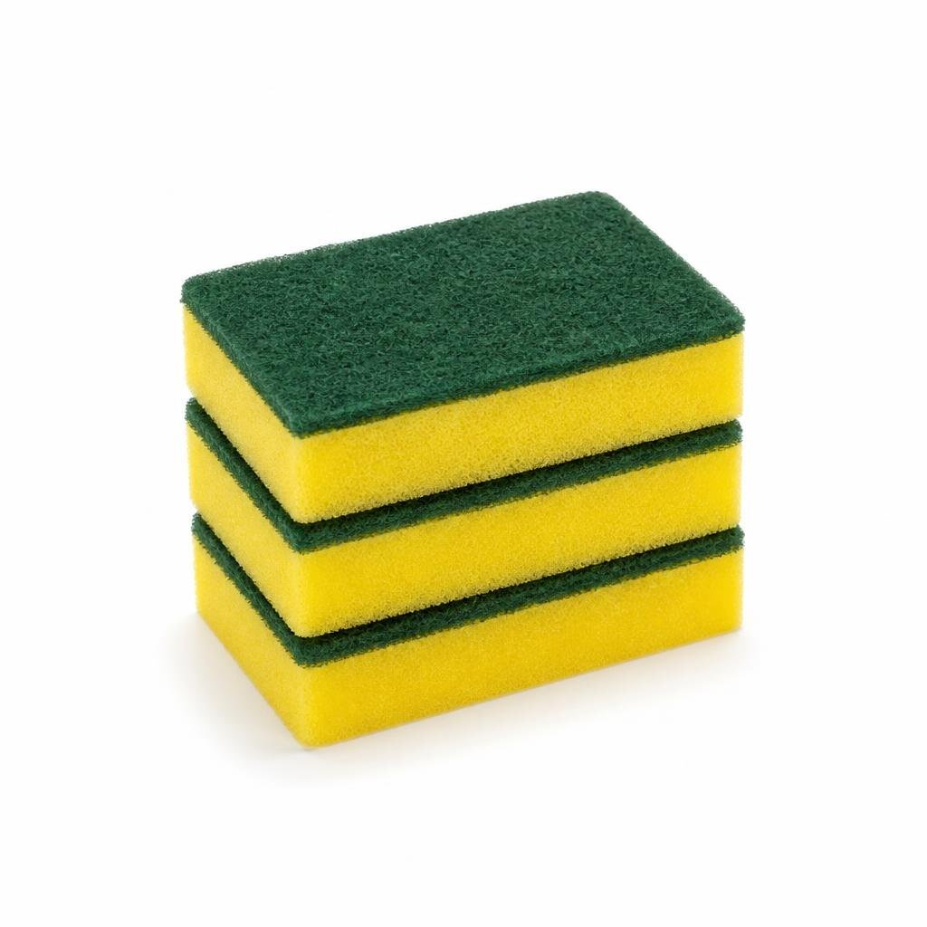 UNI 1212 3PCS GREEN PAD WITH SPONGE (YELLOW)