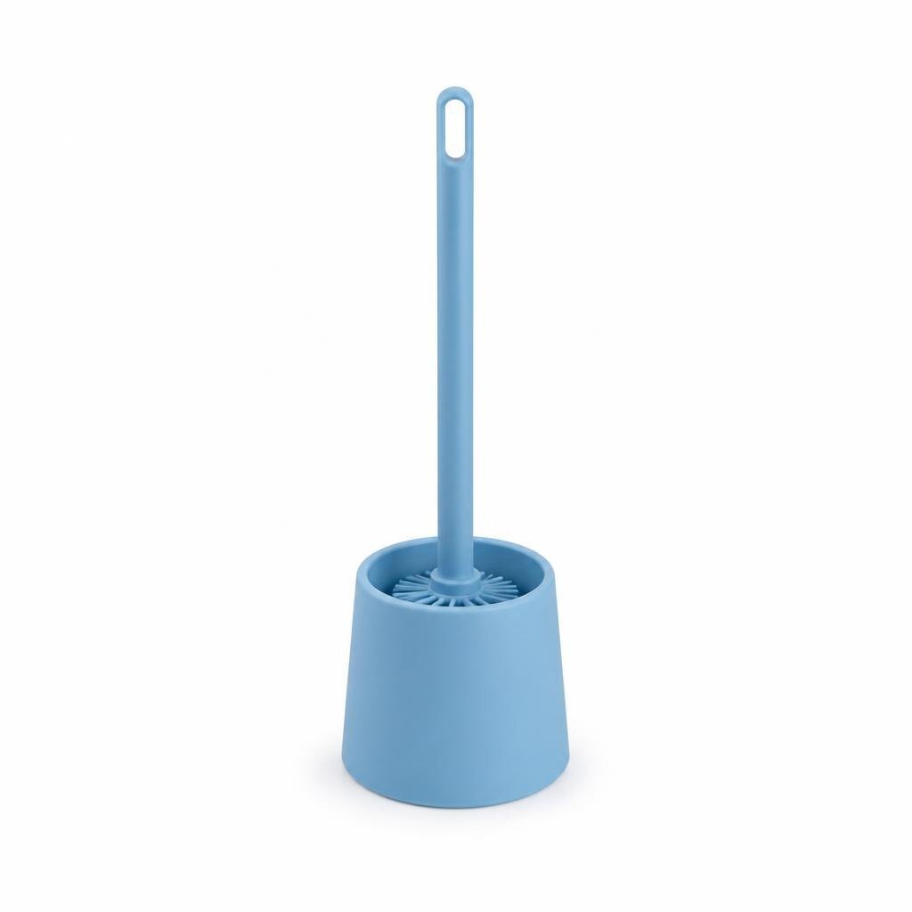 CREATIVE SILICON TOILET BOWL BRUSH - HOLDER - BLUE