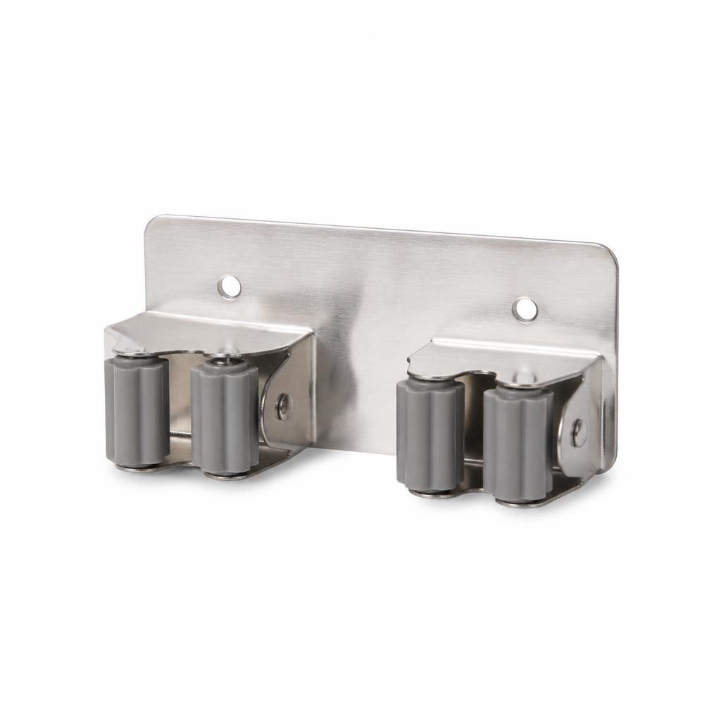 BF9011-2 2CLIP S/STEEL BROOM MOP HOLDER