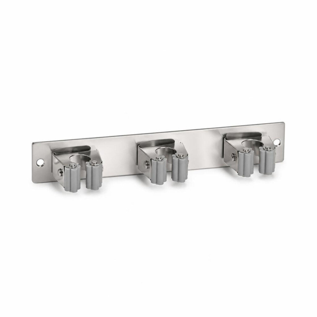 BF9011-3 3CLIP S/STEEL BROOM MOP HOLDER