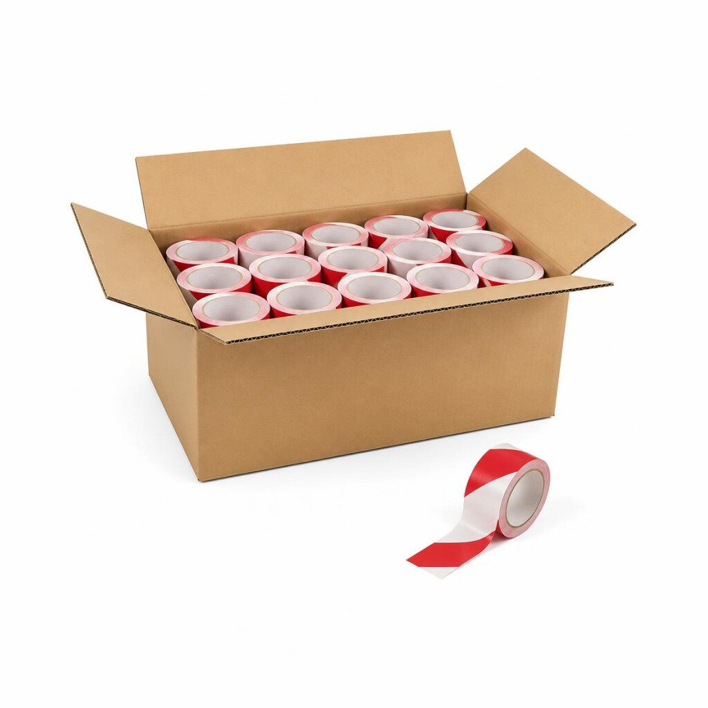 M-NIETZ 48MM X 30M FLOOR MARKING TAPE - RED/WHT (54PCS/CTN)