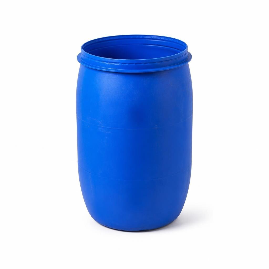 USED 160L EMPTY HDPE OPEN TOP DRUM