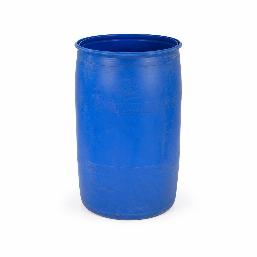 USED 200L EMPTY HDPE OPEN TOP DRUM