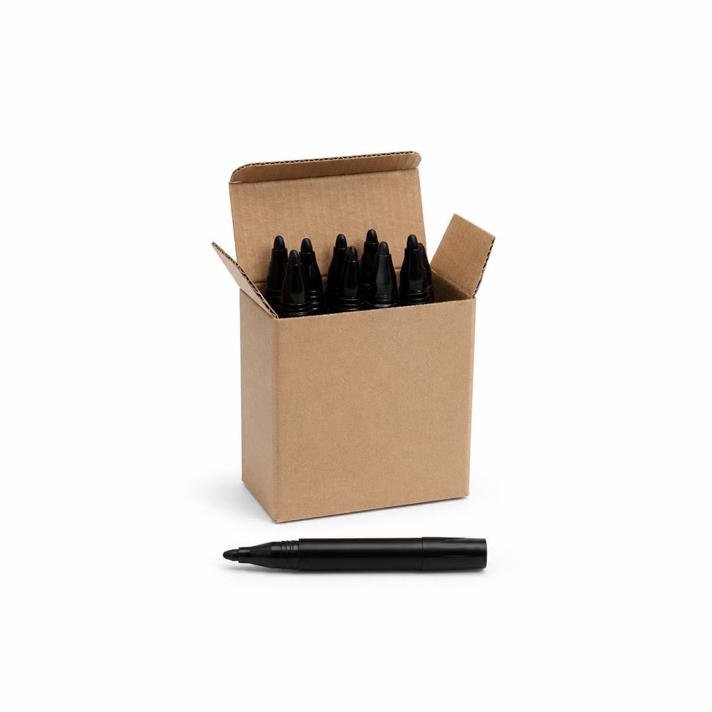 M-SHILI SL-T4878 MARKER LONG NIB - BLACK (10PCS/BOX)