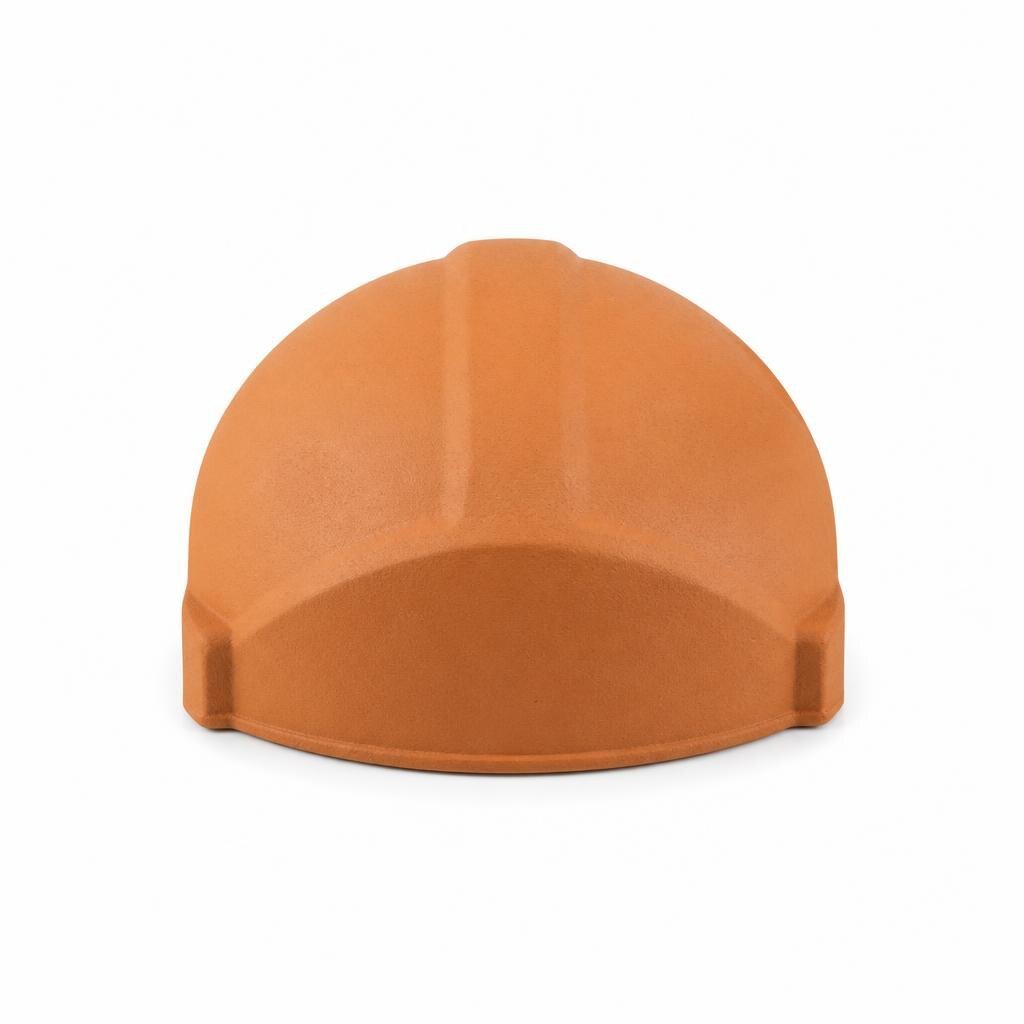 MONIER PRESSED ROUND RIDGE END - GOLDEN CLAY