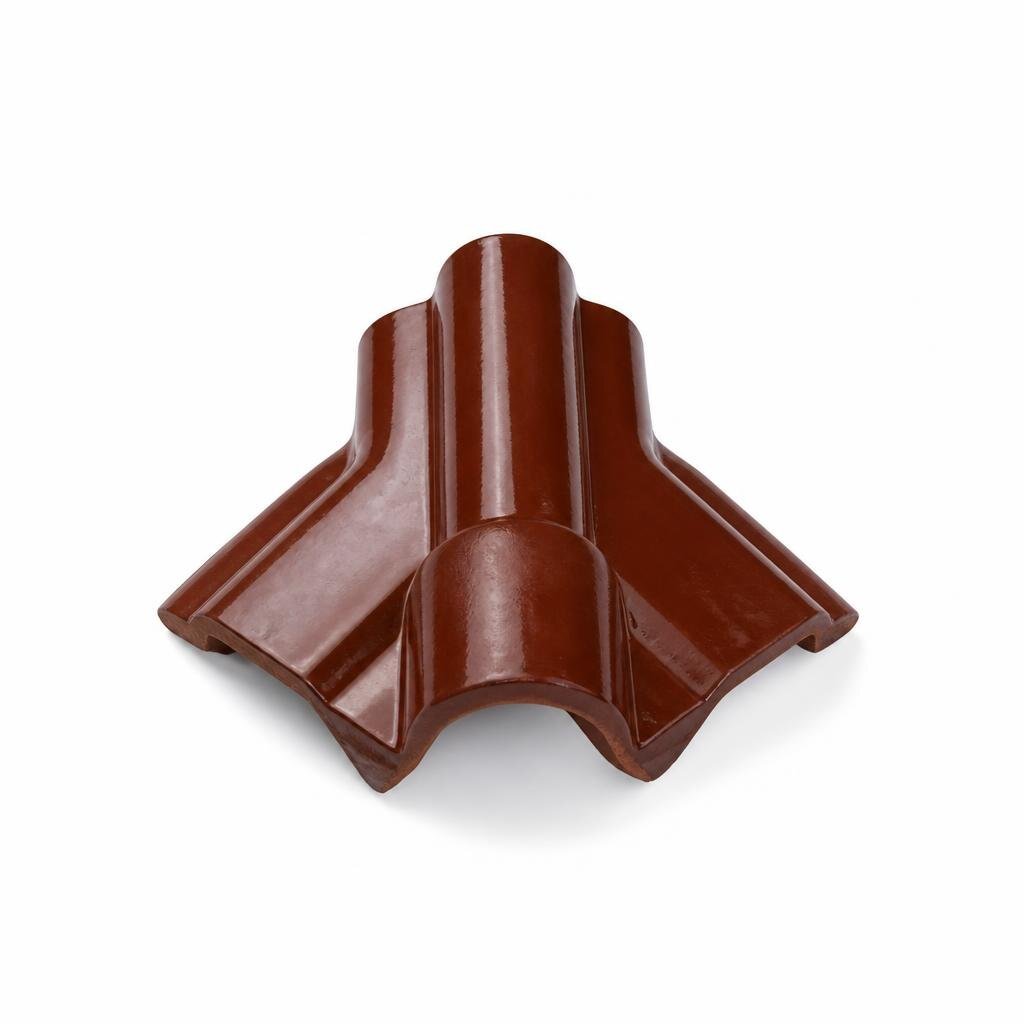 GCI GLAZED RIDGE CONNECTING STD. TILE - MAROON