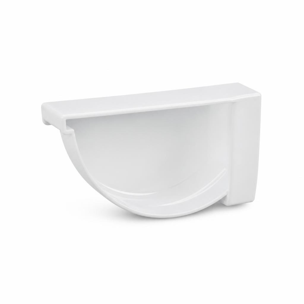 PALING GUTTER STOP END LEFT - WHITE