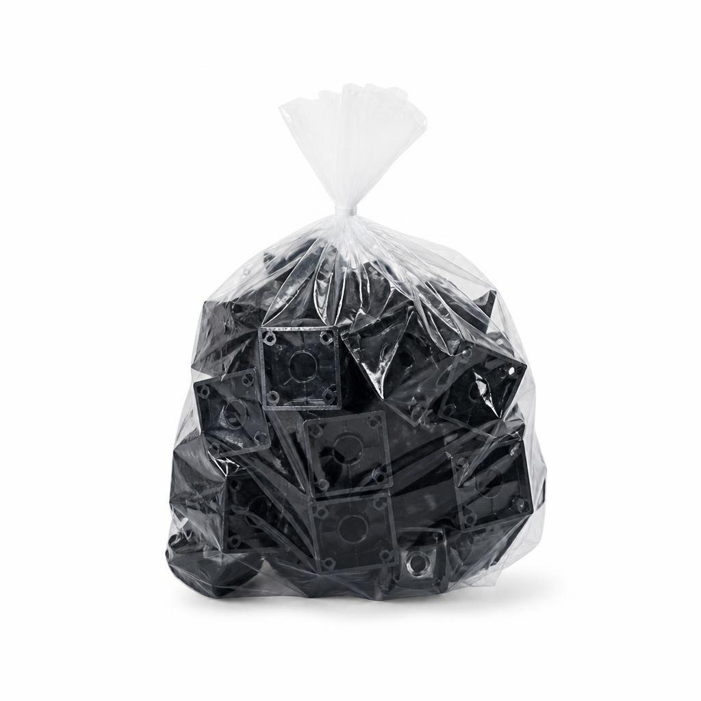 3" X 3" PVC CONCEAL BOX - BLACK WITH JOINT (100PCS/BAG)