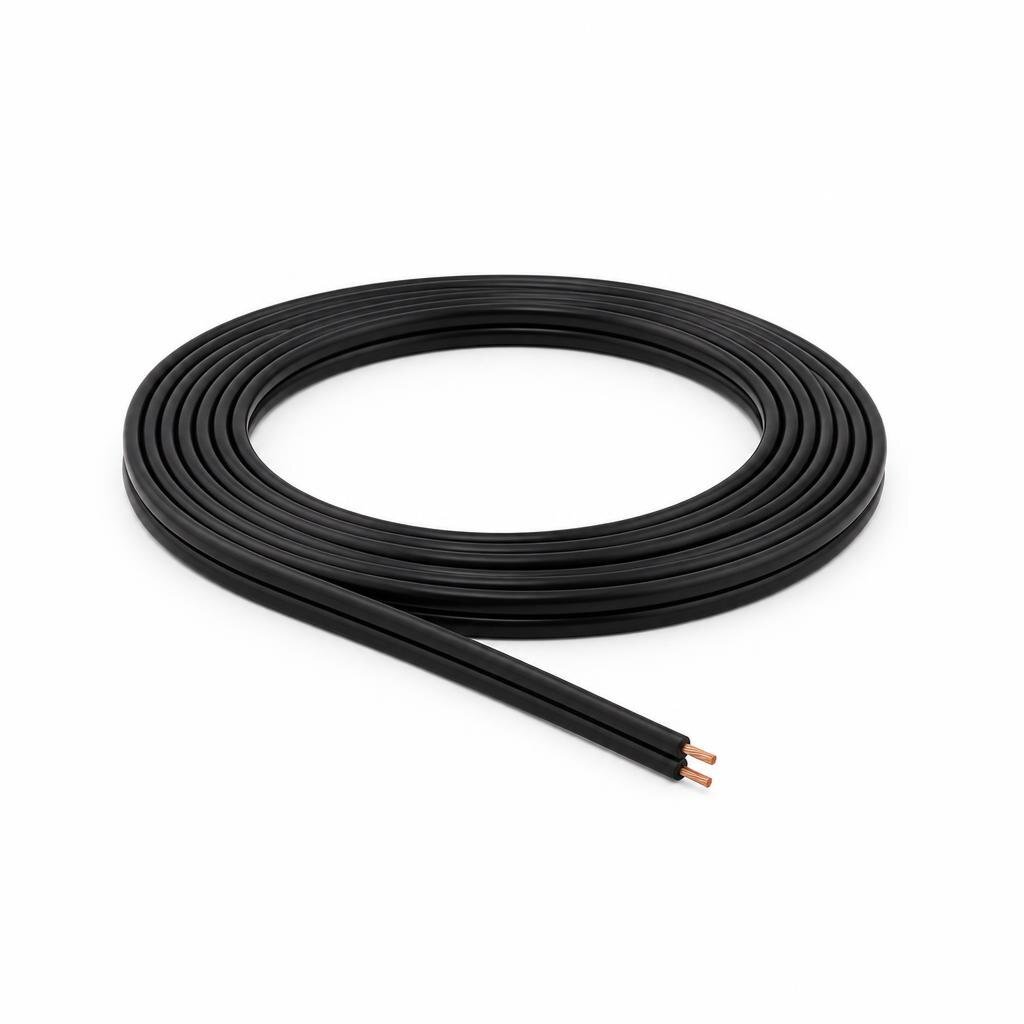 2.5MM X 2C BLK COPPER TWINFLAT WIRE CABLE