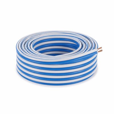 EVOLT 23/0.14MM X 2C X 60M TWIN FLAT CABLE (BLUE/WHITE) (PURE COPPER)