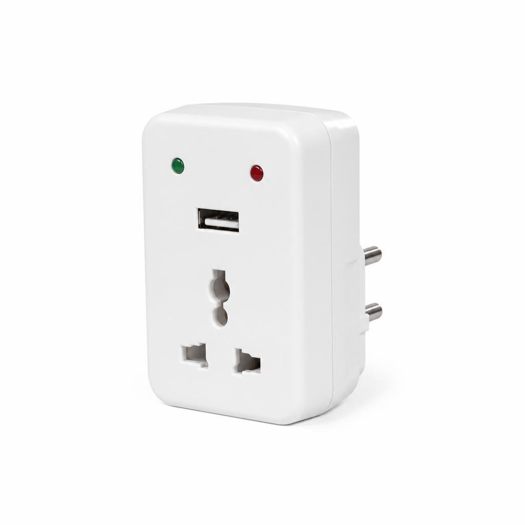 SUM 3501 3W3PIN USB ADAPTOR NEON & SURGE PROTECTOR