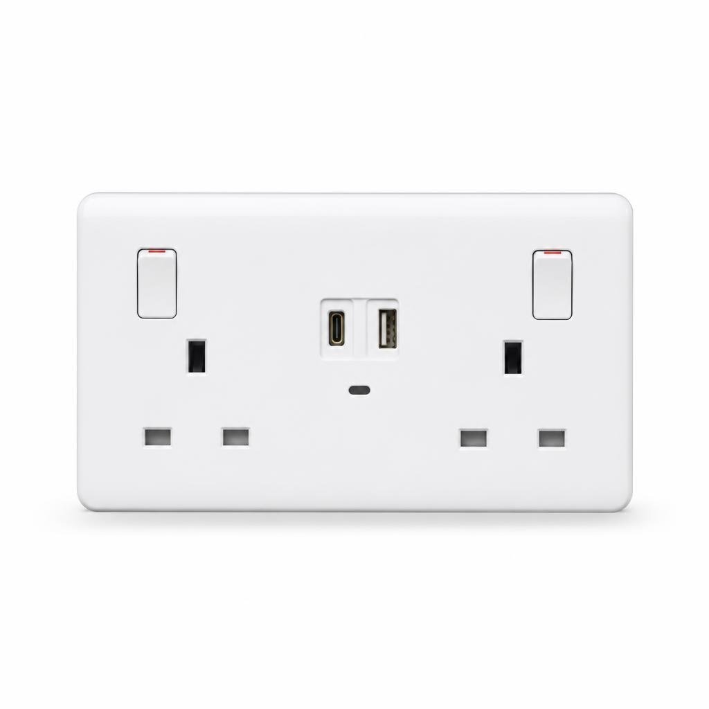 LEMIX 13A USB MULTI WALL SOCKET