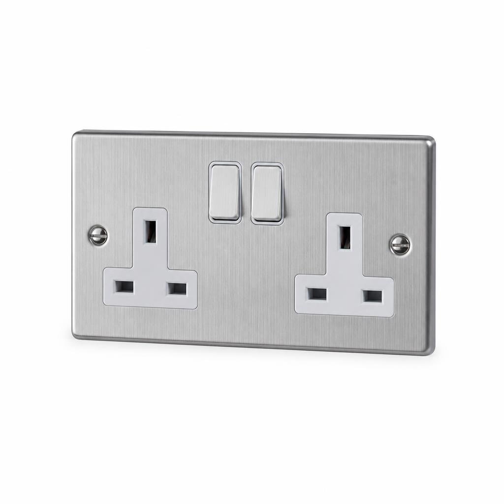 COSIMO 13A METAL CLAD DOUBLE SWITCH SOCKET
