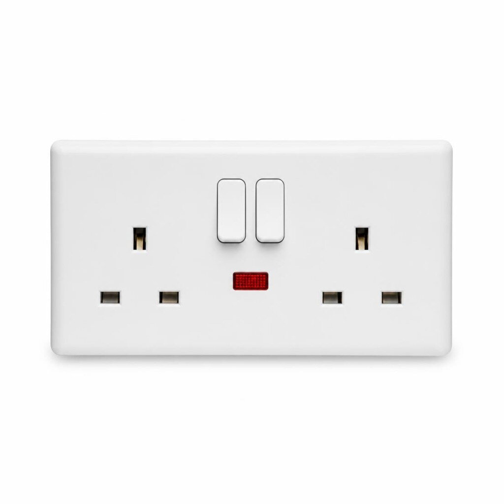 COSIMO LA407DU 13A 5PIN MULTI SWITCH SOCKET NEON - WHITE LAVINA
