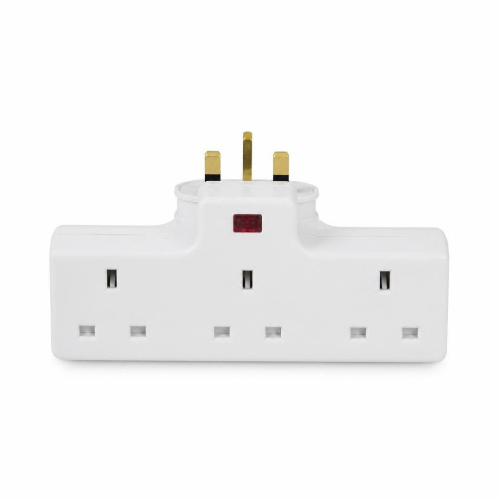 EUROSAFE 940N 13A 3WAY ADAPTOR NEON