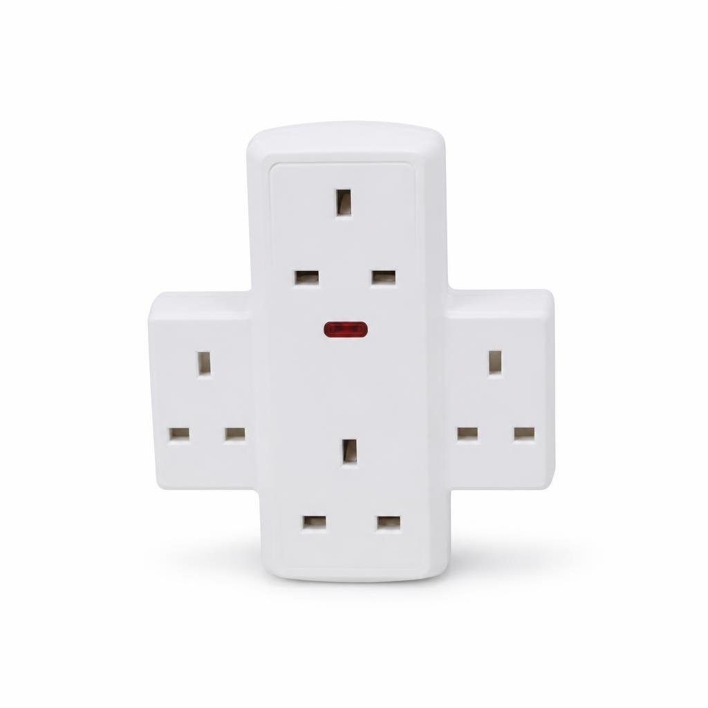 EUROSONIC 8743 3WAY T-ADAPTOR NEON C/W SURGE - SIRIM