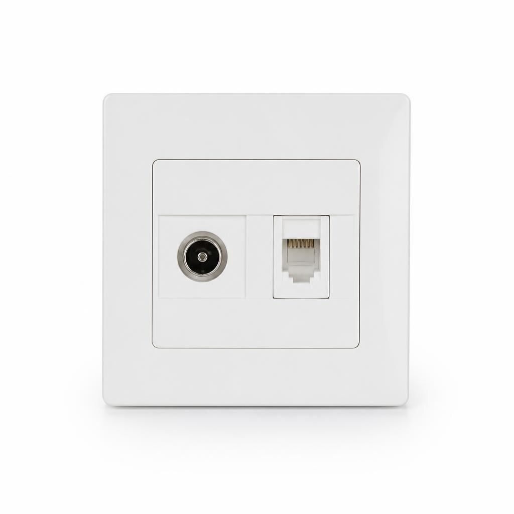 SIEMENS 2GANG TV+RJ45 CATSE SOCKET