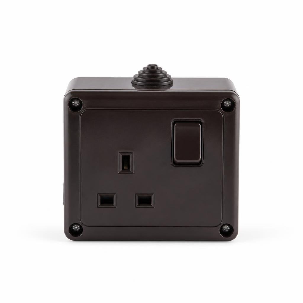 JET MP21 IP66 13A 1GANG DP BAKELITE SWITCH SOCKET