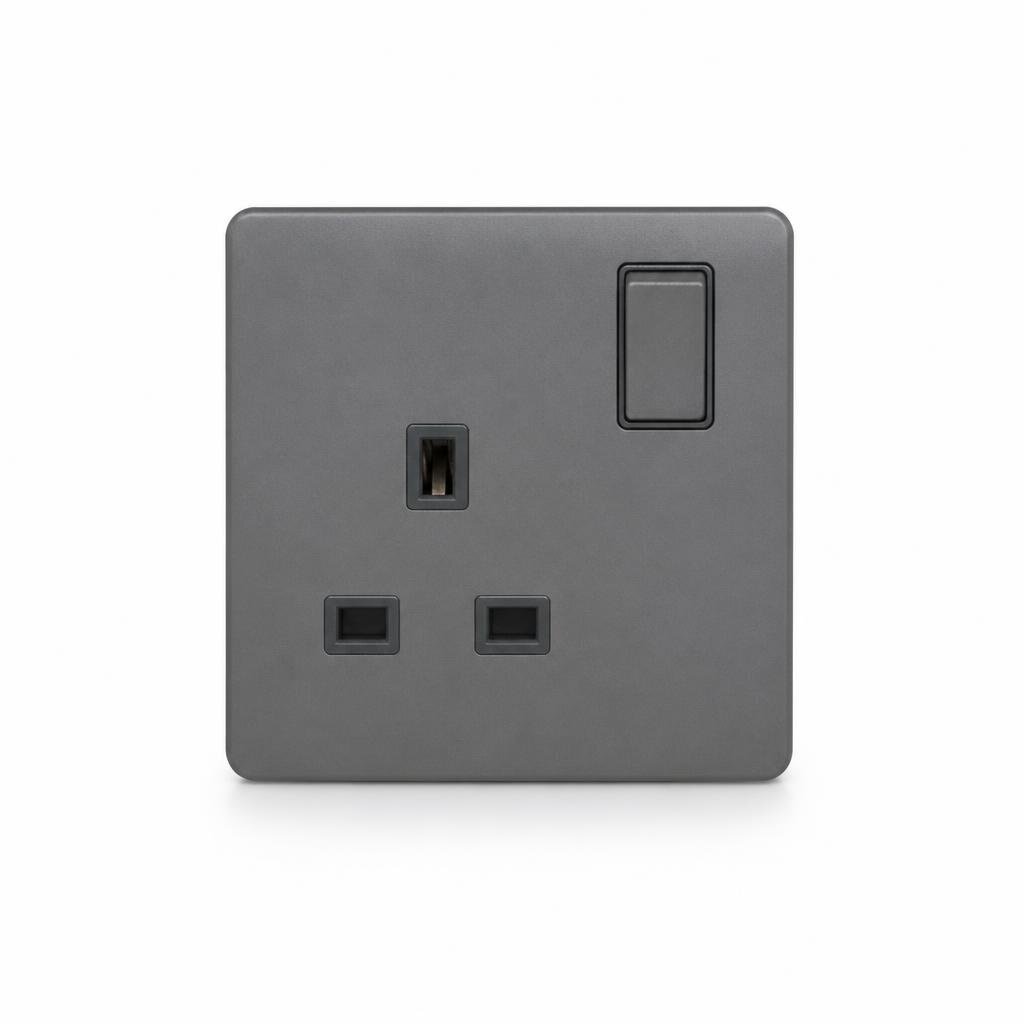 BRIKOZ MS8319S 13A 1G SWITCH SOCKET (GREY)