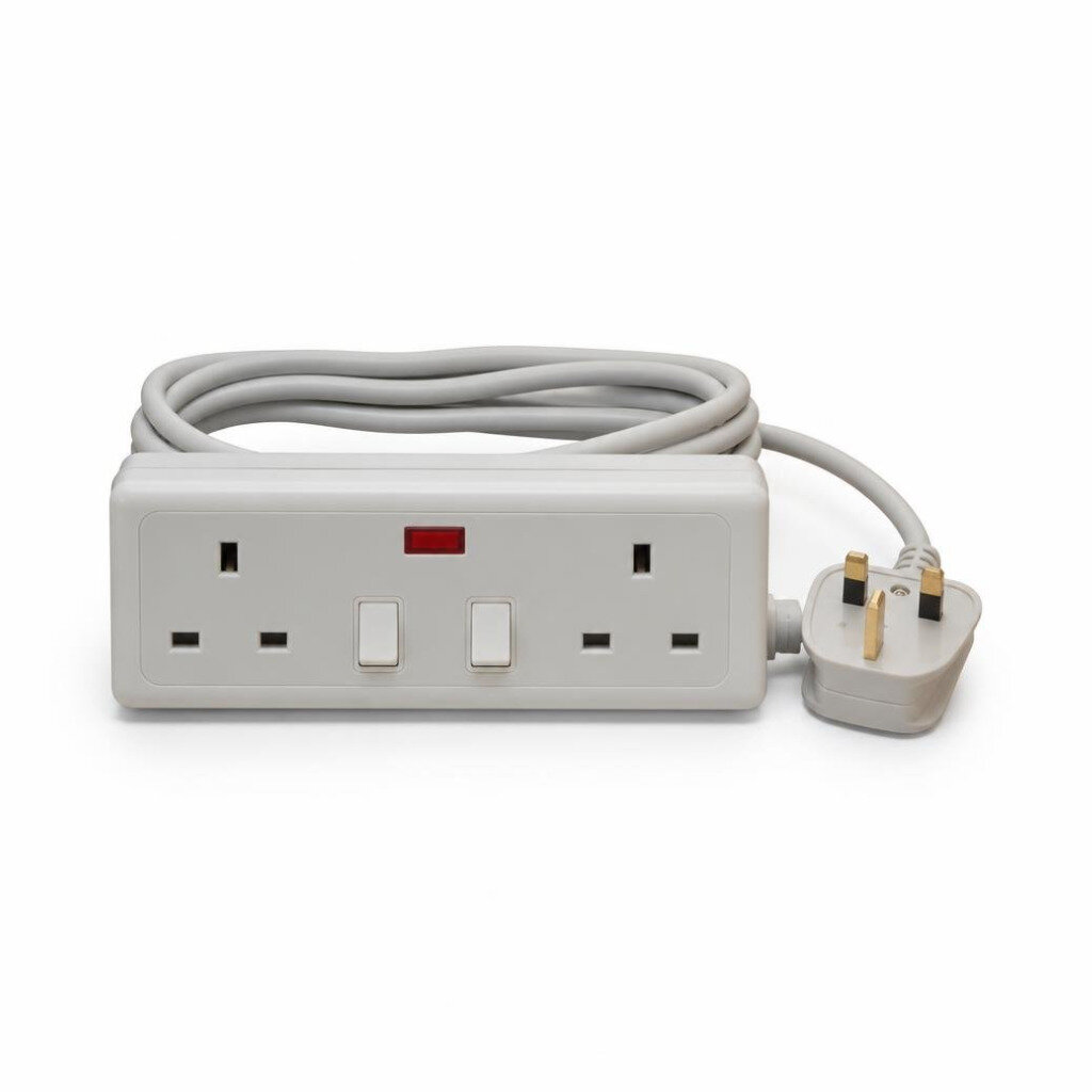 GELOOF 2G X 2MTR EXT.SWITCH SOCKET OUTLET NEON