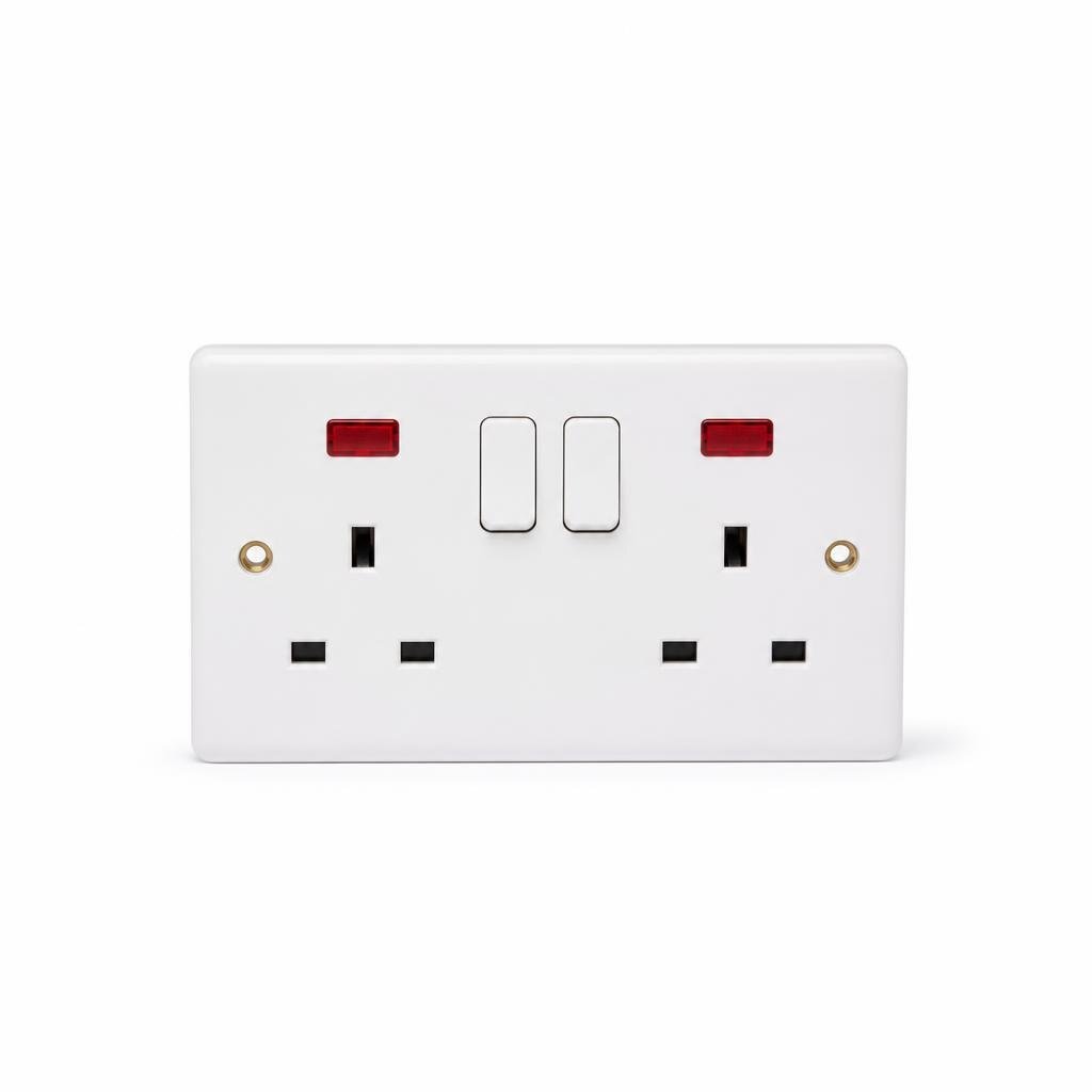 MD 2G X 2MTR EXT.SWITCH SOCKET OUTLET NEON