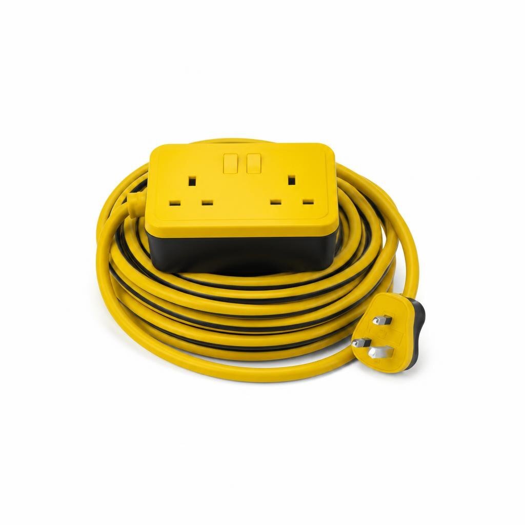 YELLOW/BLACK 4G X 5MTR EXT.SWITCH SOCKET OUTLET