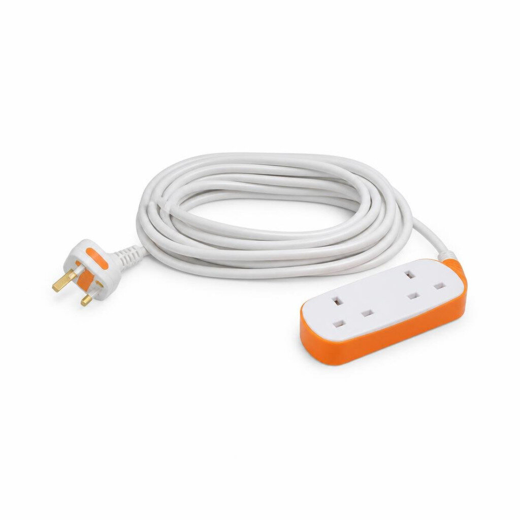 B&B 2G X 5MTR TRAILING SOCKET (WHITE/ORANGE)
