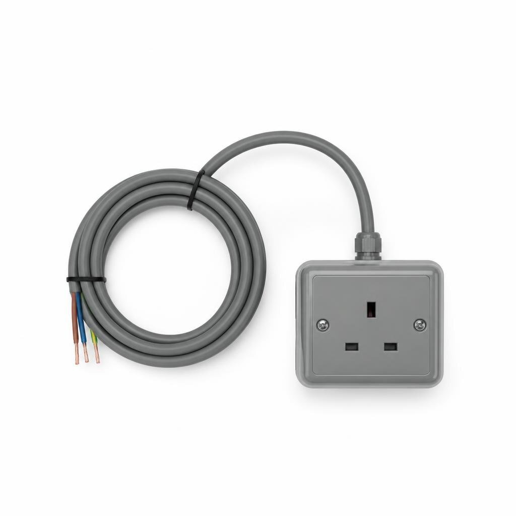 2G10M METAL SWITCH SOCKET - 70/0.76MM GREY CABLE