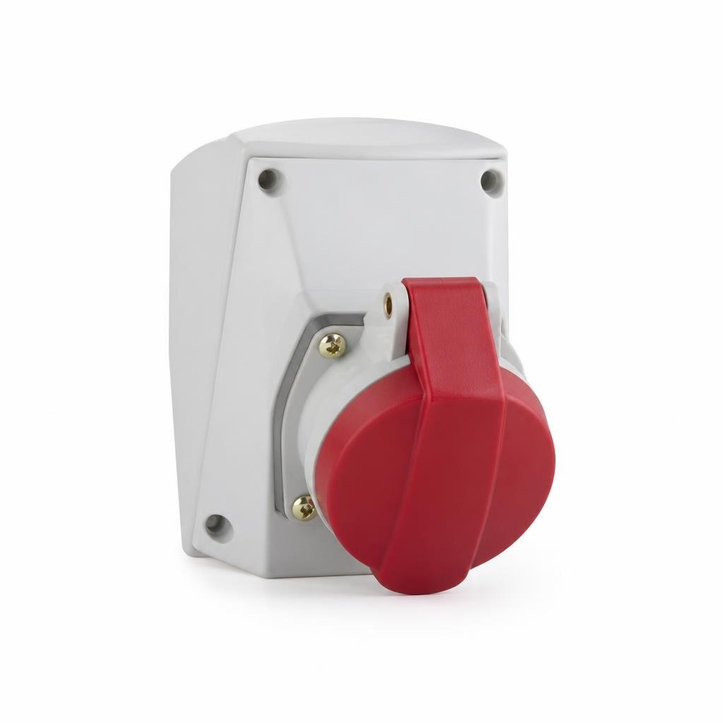 SHINOHAWA IP44 63A 4PIN WEATHERPROOF WALL CONNECTOR