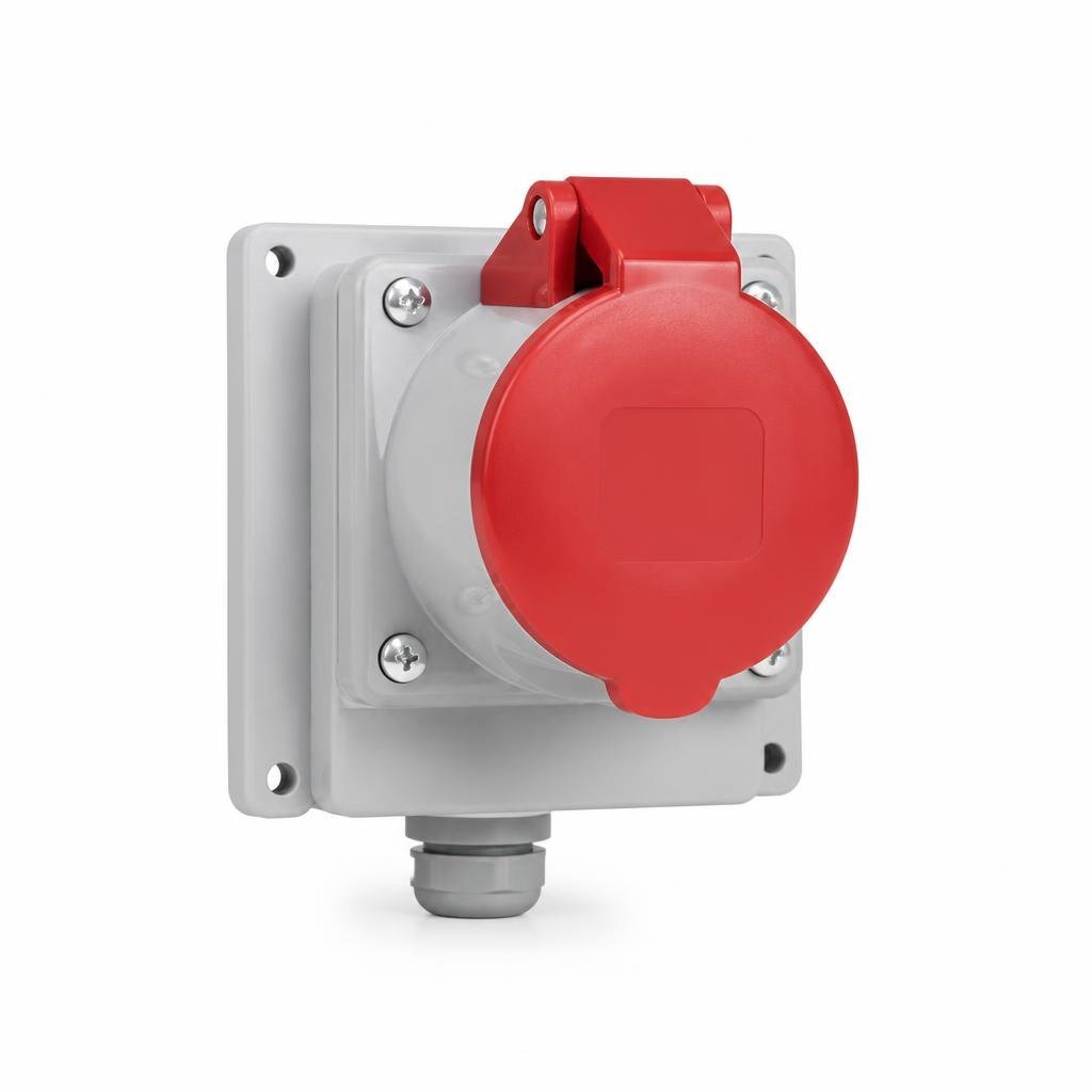 CEE 16A 4PIN WEATHERPROOF WALL CONNECTOR
