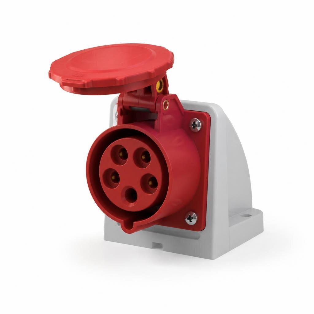CEE 63A 5PIN WEATHERPROOF WALL CONNECTOR