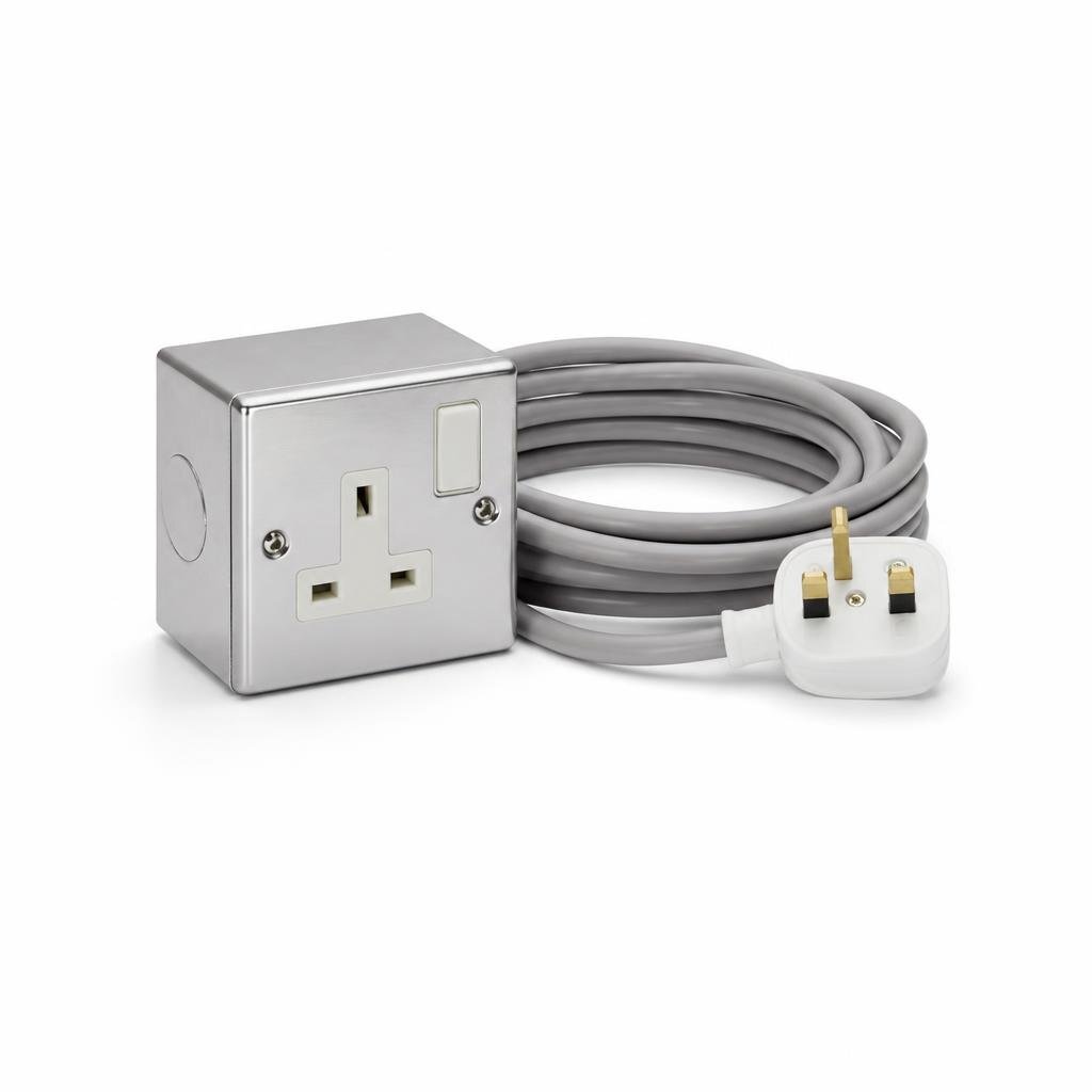 1G 13A METAL CLAD C/W 5M 70/0076 CABLE & PLUG TOP