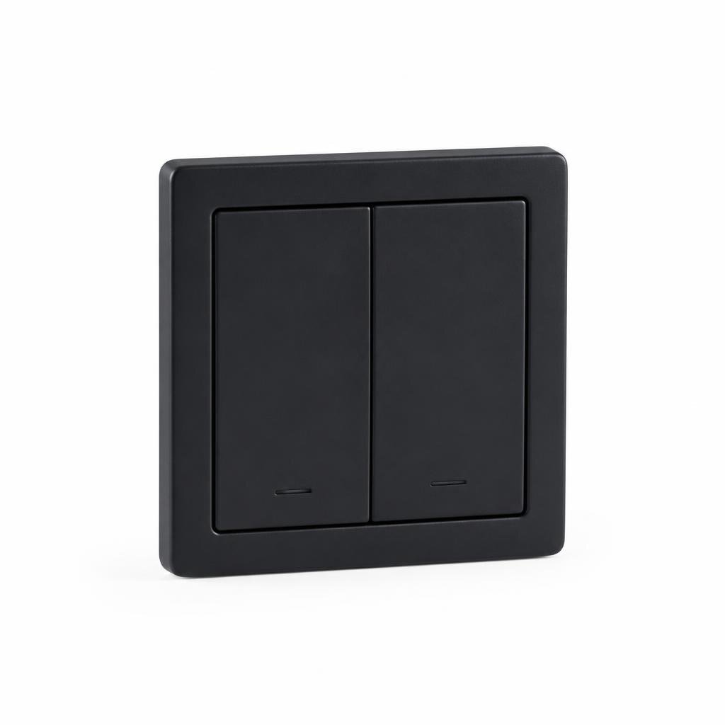 HAGER MUSE WGML121PKB 2G PRESS BELL SWITCH (KNIGHT BLACK)