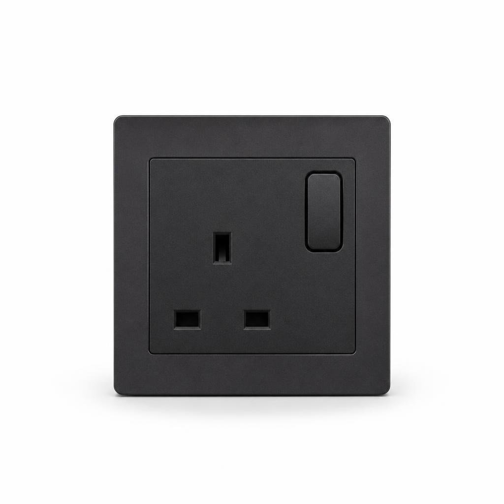 HAGER MUSE WGMS113SKB 13A 1G SWITCH SOCKET (KNIGHT BLACK)