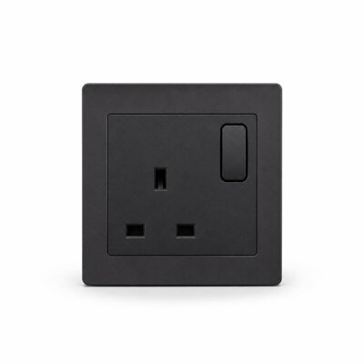 HAGER MUSE WGMS113SKB 13A 1G SWITCH SOCKET (KNIGHT BLACK)