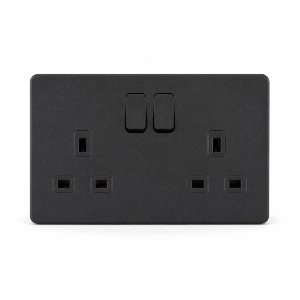 HAGER MUSE WGMS213SKB 13A 2G SWITCH SOCKET (KNIGHT BLACK)