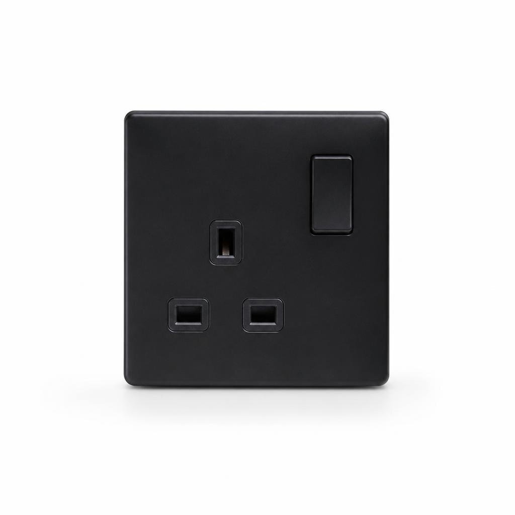 HAGER MUSE WGMS115SKB 15A 1G SWITCH SOCKET (KNIGHT BLACK)