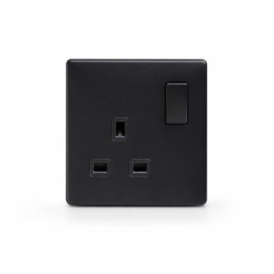 HAGER MUSE WGMS115SKB 15A 1G SWITCH SOCKET (KNIGHT BLACK)