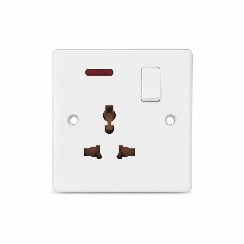 COSGO CSG-131AUN/WH 13A 1G UNIVERSAL SWITCH SOCKET NEON