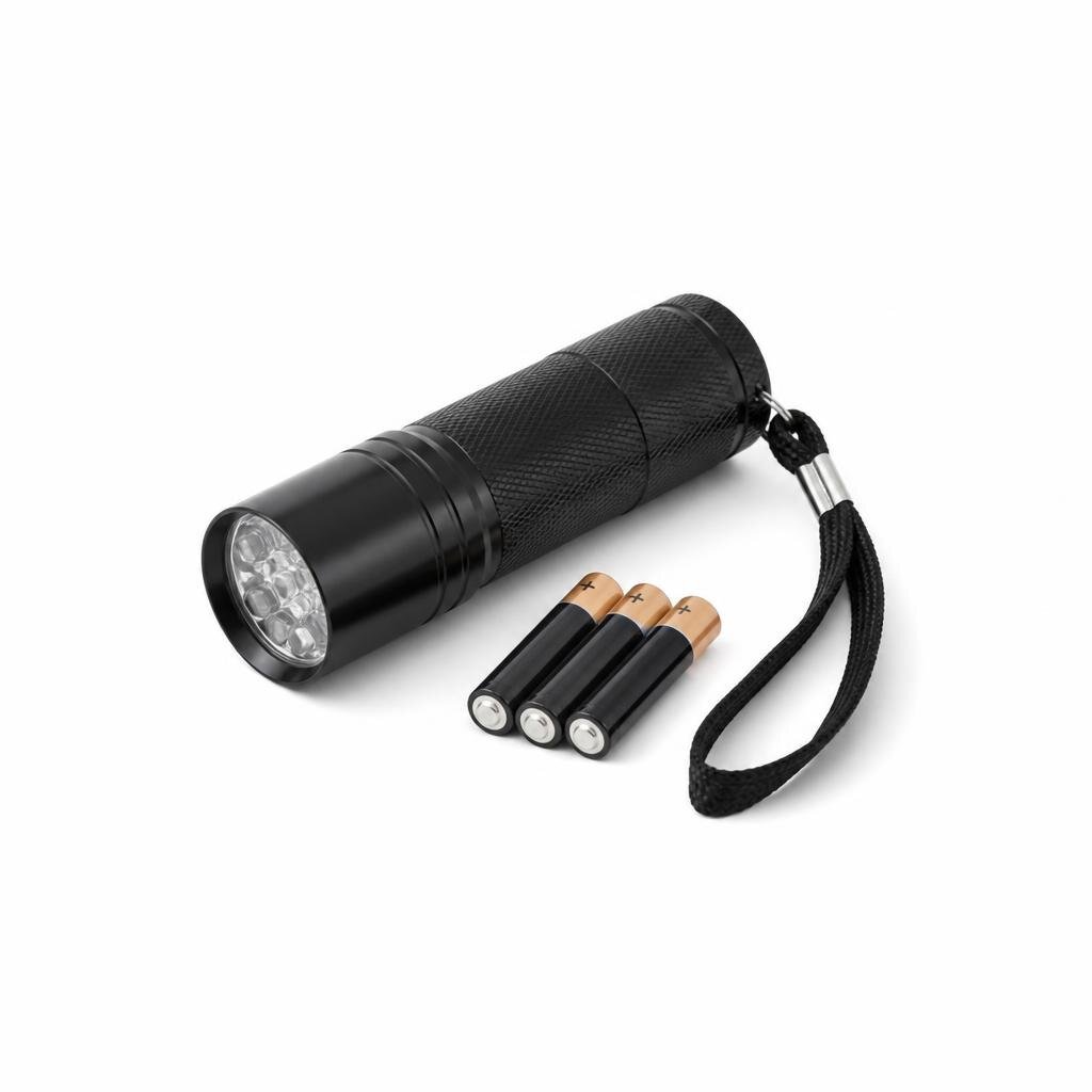 LED FLASHLIGHT C/W 3PCS AAA 1.5V BATTERY