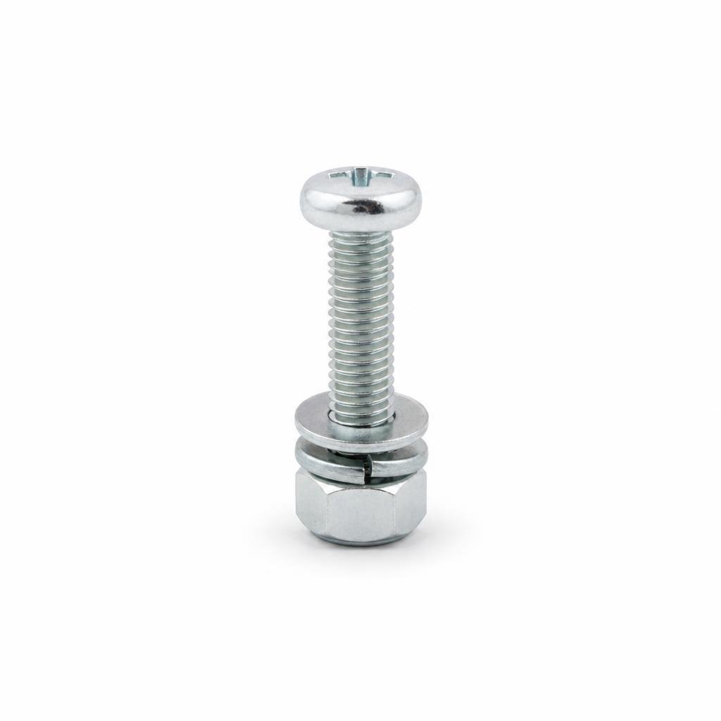 M3 X 25 Z/P M/S & F.W & NUT