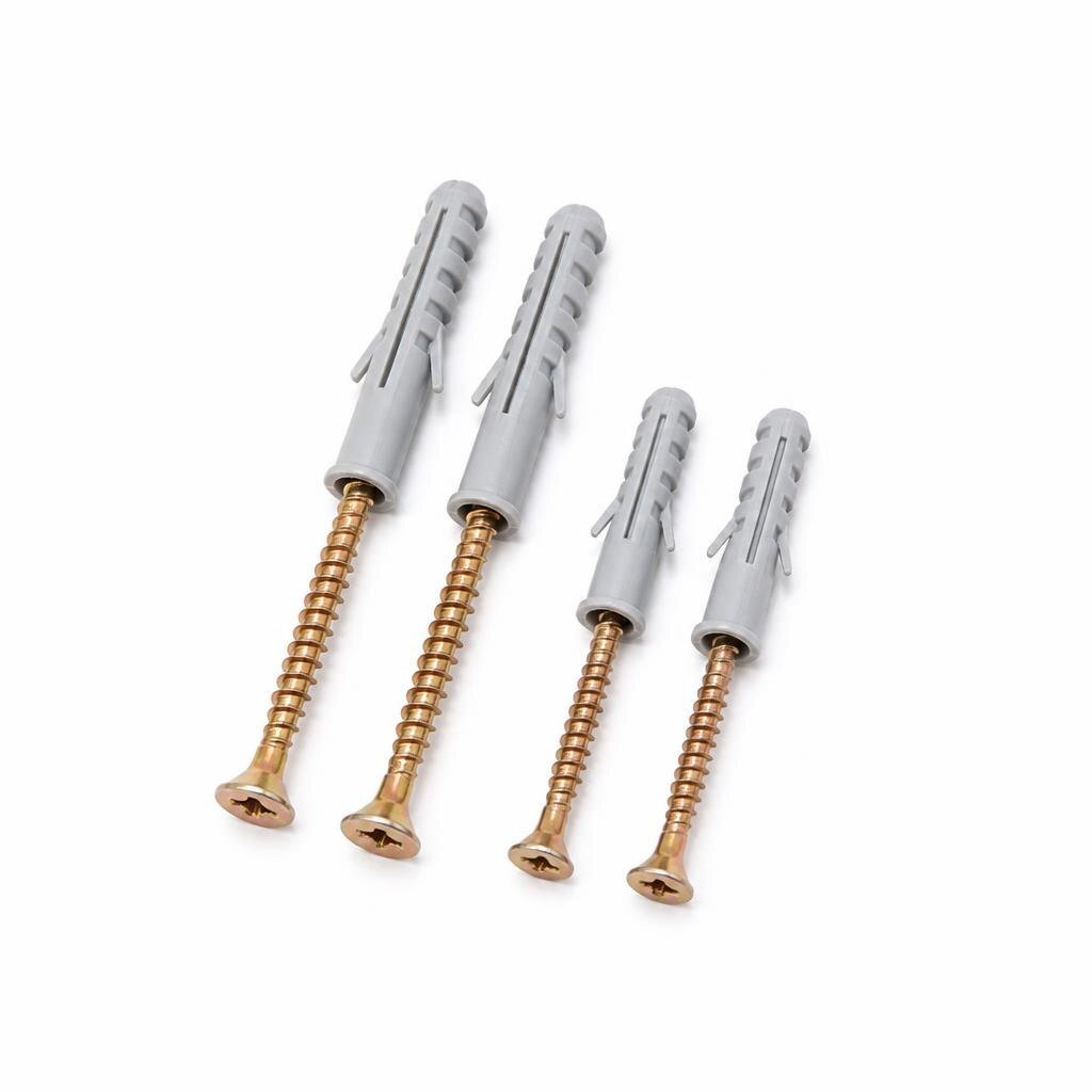 B.I. CARE 8# 4 X 30 & 6 X 30MM PVC WALL PLUG WITH SCREW
