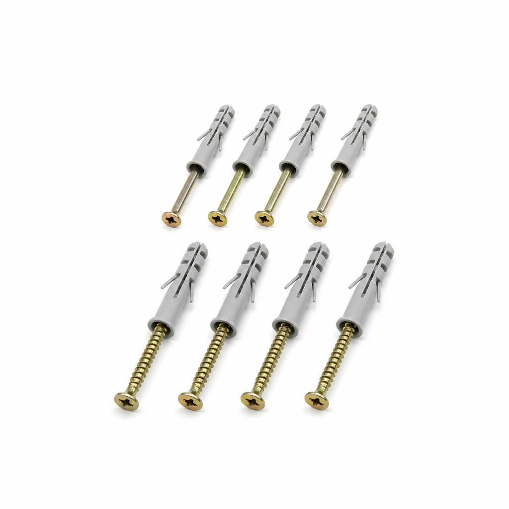 B.I. CARE 8# 4 X 40 & 8 X 40MM PVC WALL PLUG WITH SCREW
